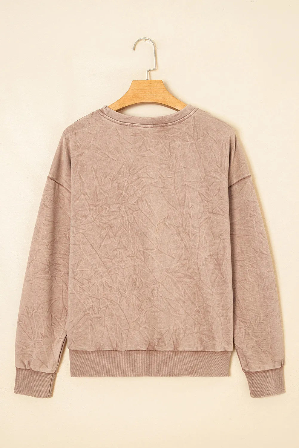 Saved By Grace Letter Embroidery Mineral Wash Loose Sweatshirt
