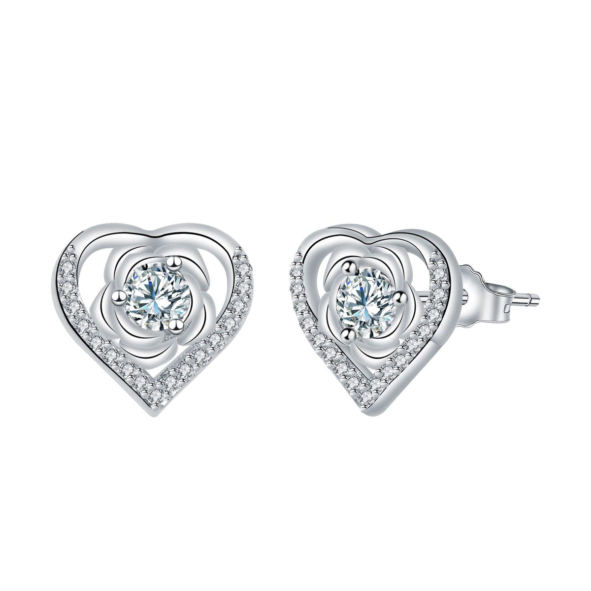 Love Heart Stud Earrings Temperament Valentine's Day Gift