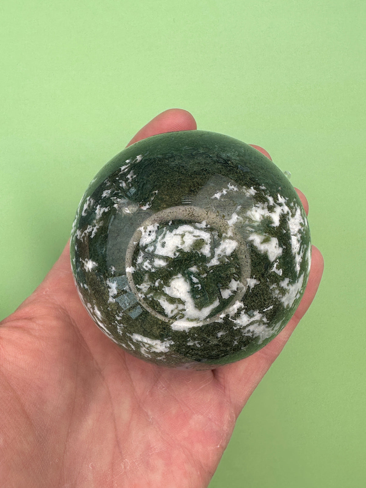 Moss agate - Large sphere