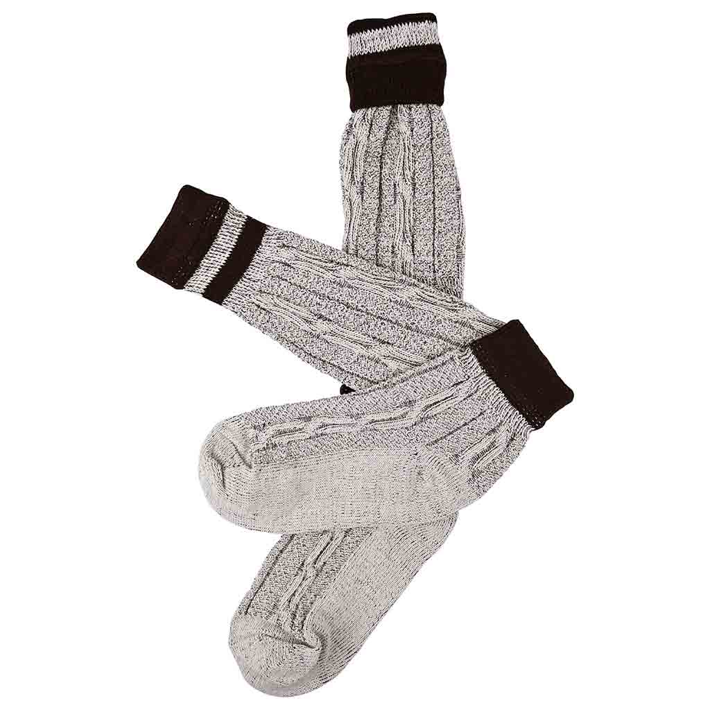 Traditional Bavarian Lederhosen Socks | Rustic Striped Oktoberfest Socks | Sizes S–2XL