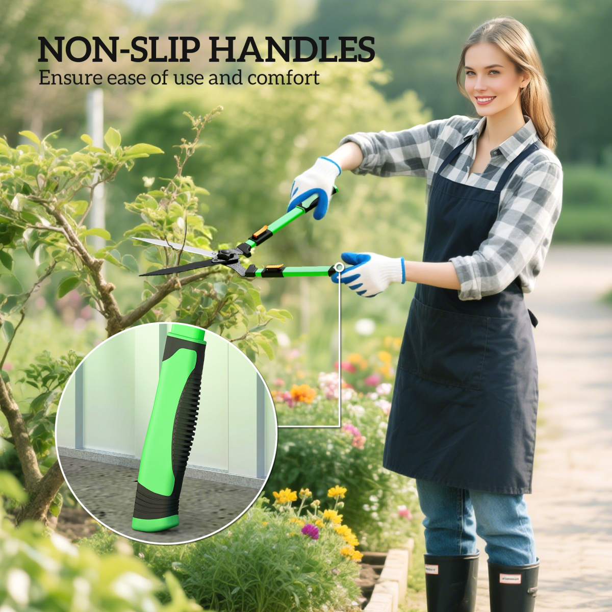 Outsunny 2 Pcs Garden Shears Set with Telescopic Extendable Handles