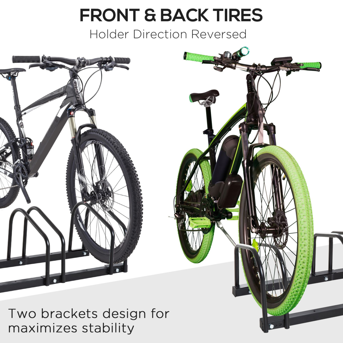 6 Bike Parking Rack Locking Storage Stand Holder Floor Wall Mount Black HOMCOM