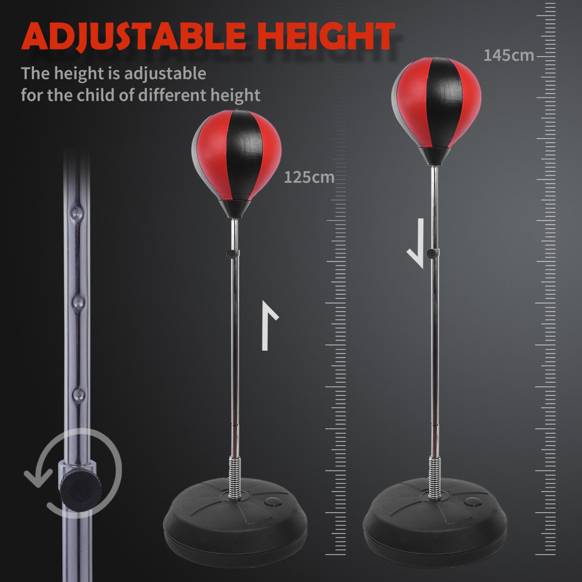Adjust Kids Training Boxing Punching Ball Bag Boxing Punching w/ Gloves HOMCOM