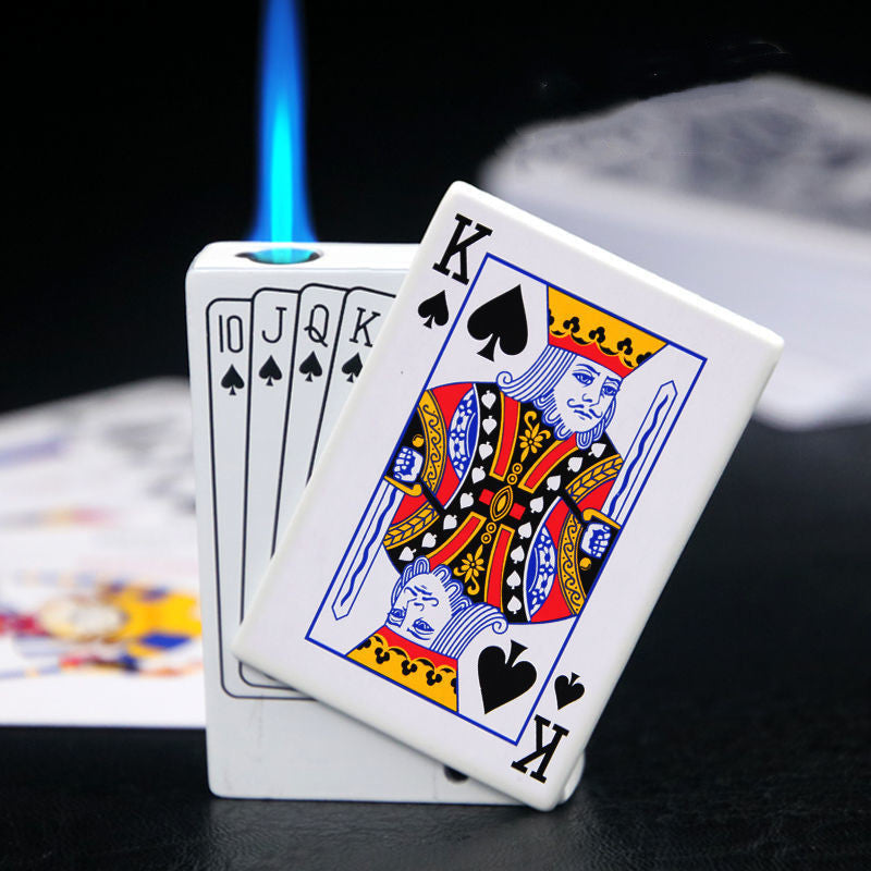 Poker Card Metal Windproof Straight Forward Creative Personalized Lighter
