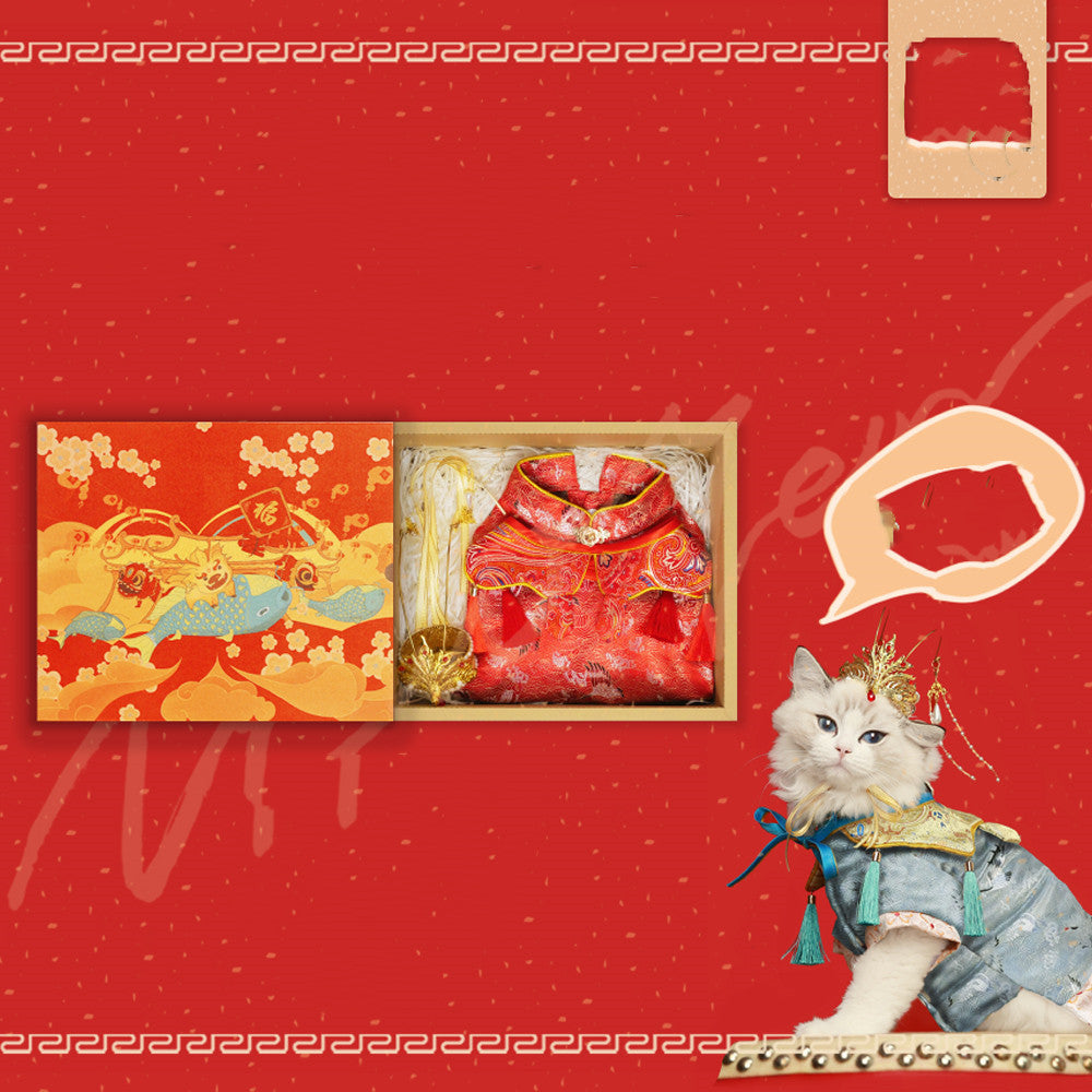 New Pet Hanfu Clothes Dress Gift Box