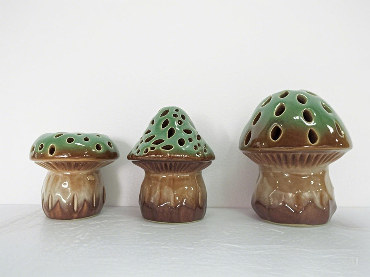 Set of 3 Mushrooms with Light