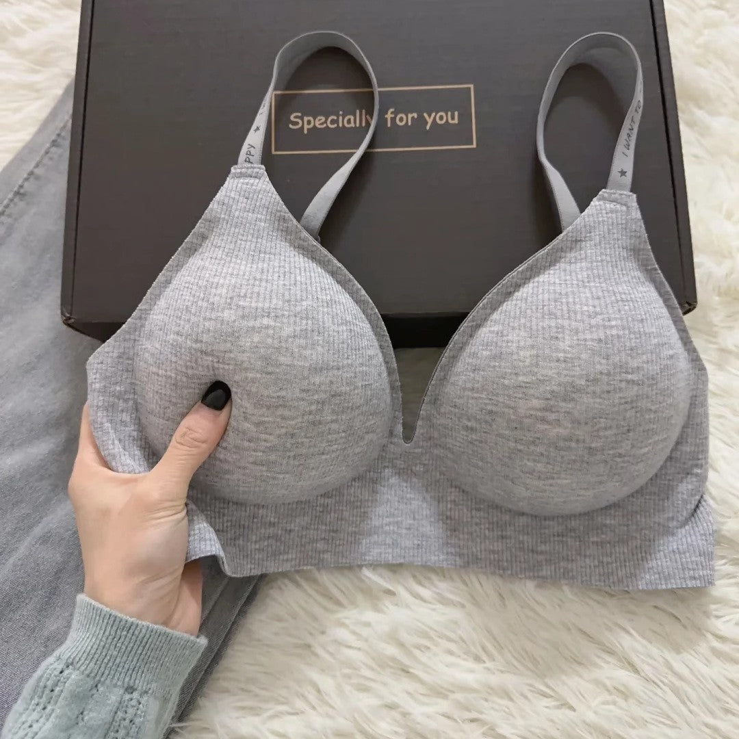 Womens Laid-Back Style Wireless Bra, Push-Up And Comfortable