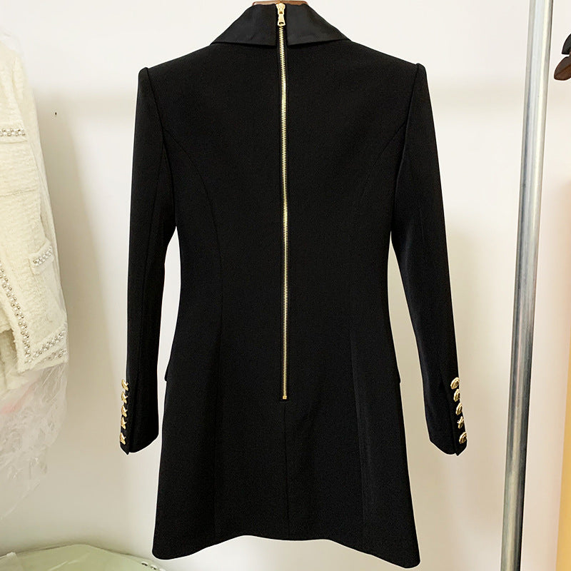 European And American New Suit Double Breasted Dress