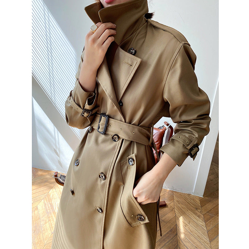Women's New Spring And Autumn Windbreaker Mid-length Coat
