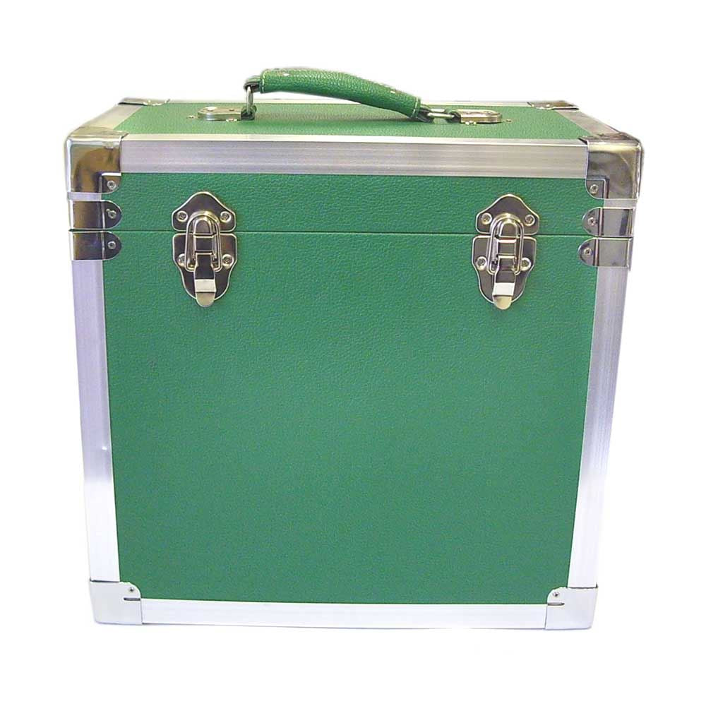 Steepletone 12 Inch LP Record Storage Green Carry Case