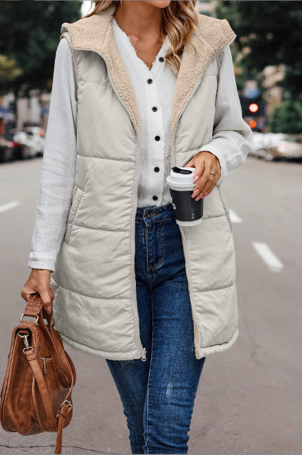 Hooded Double-sided Slim Fit Elegant Cardigan Vest