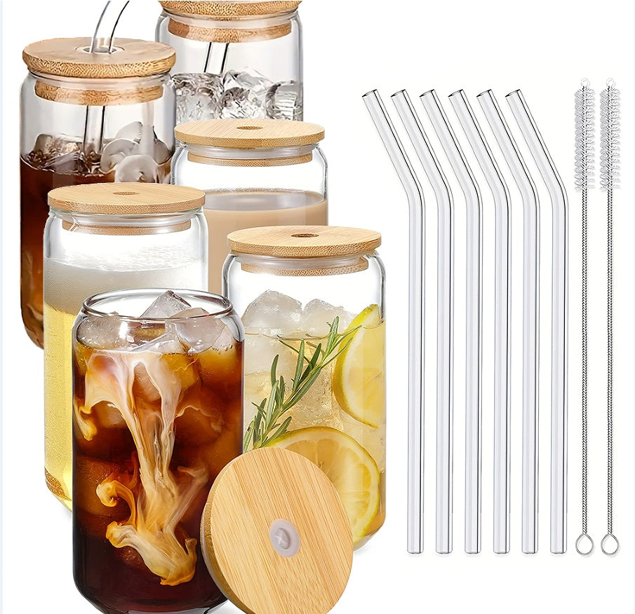 Glass Cup With Straw