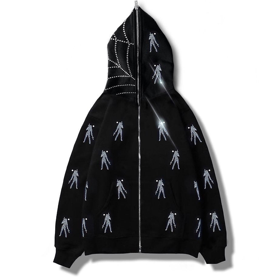Autumn And Winter Loose Type Y2K Trend Water Drill Hoodie Cardigan