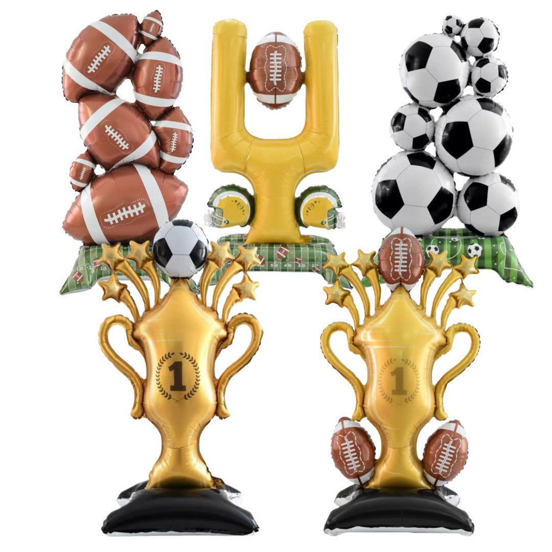 Large-sized Standing Soccer-themed Foil Balloons For Party Decorations