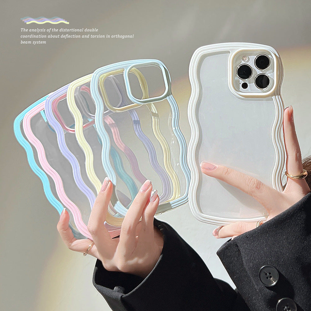Wave Edge iPhone Case - Soft TPU Protective Cover with 3D Buttons | Candy Colors