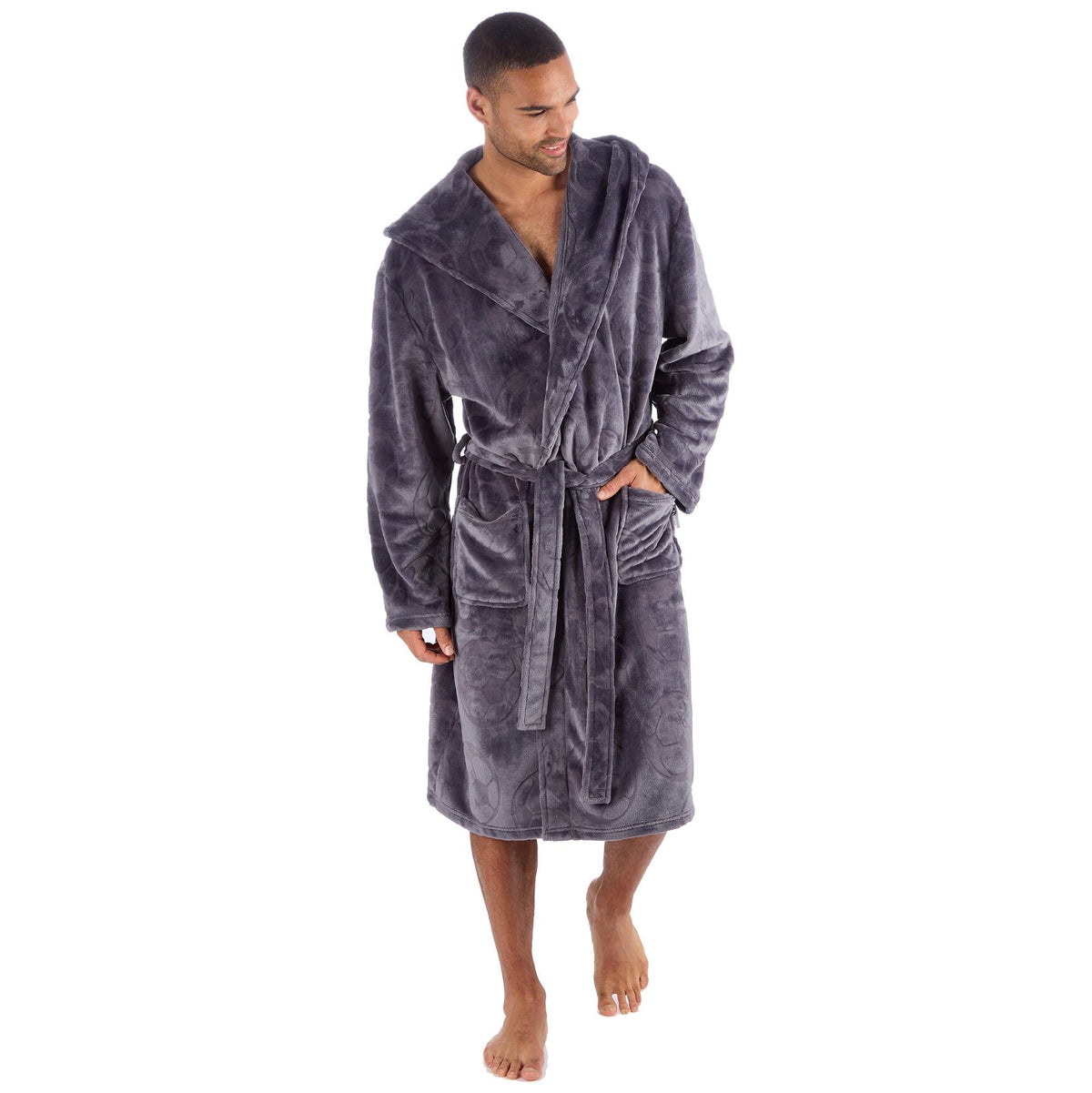 Football Design Fleece Hooded Dressing Gown