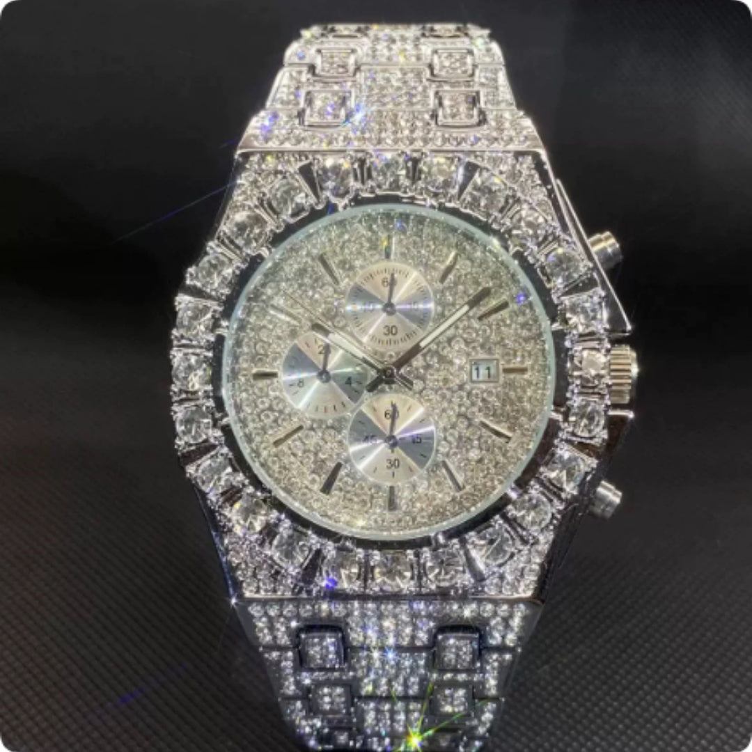 Men's Diamond-encrusted Watch With A Modern Understated Luxury Style