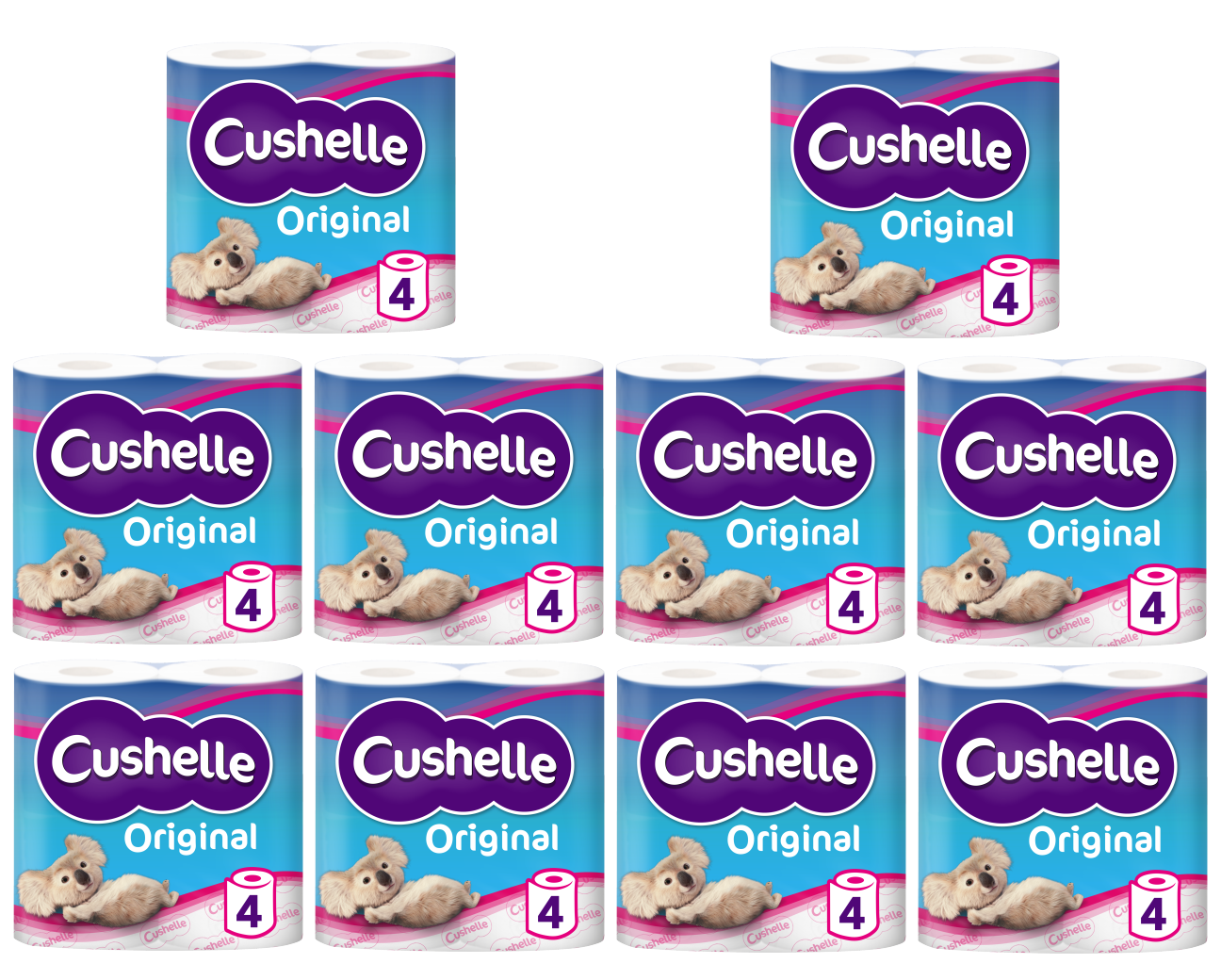 10 x Cushelle White 4 Rollen