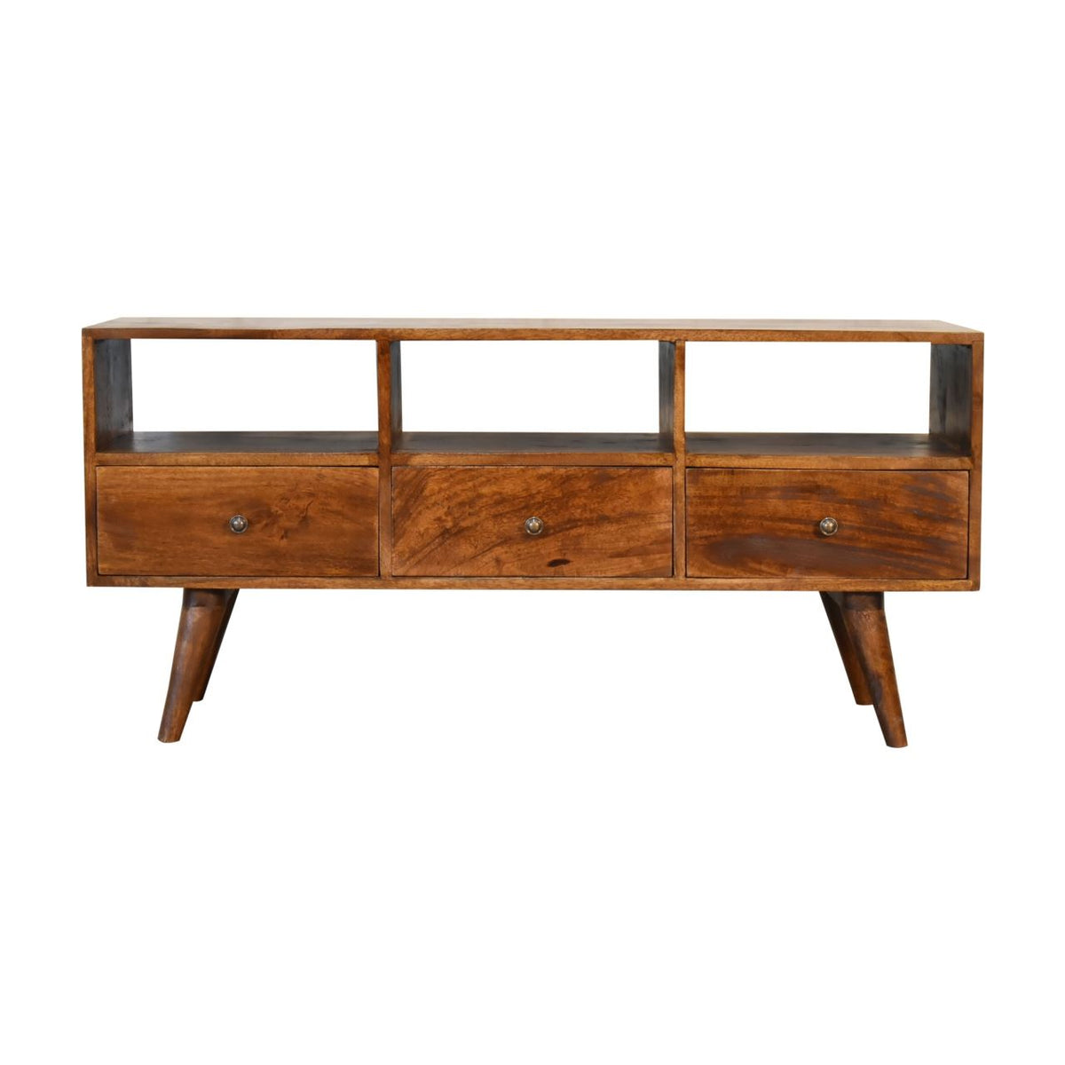 Artisan Chestnut Nordic Style TV Unit with 3 Drawers
