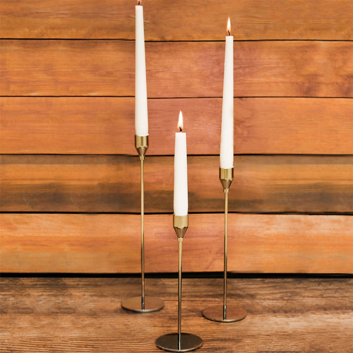 Tulip Candlesticks - Set of 3 Gold | M&W