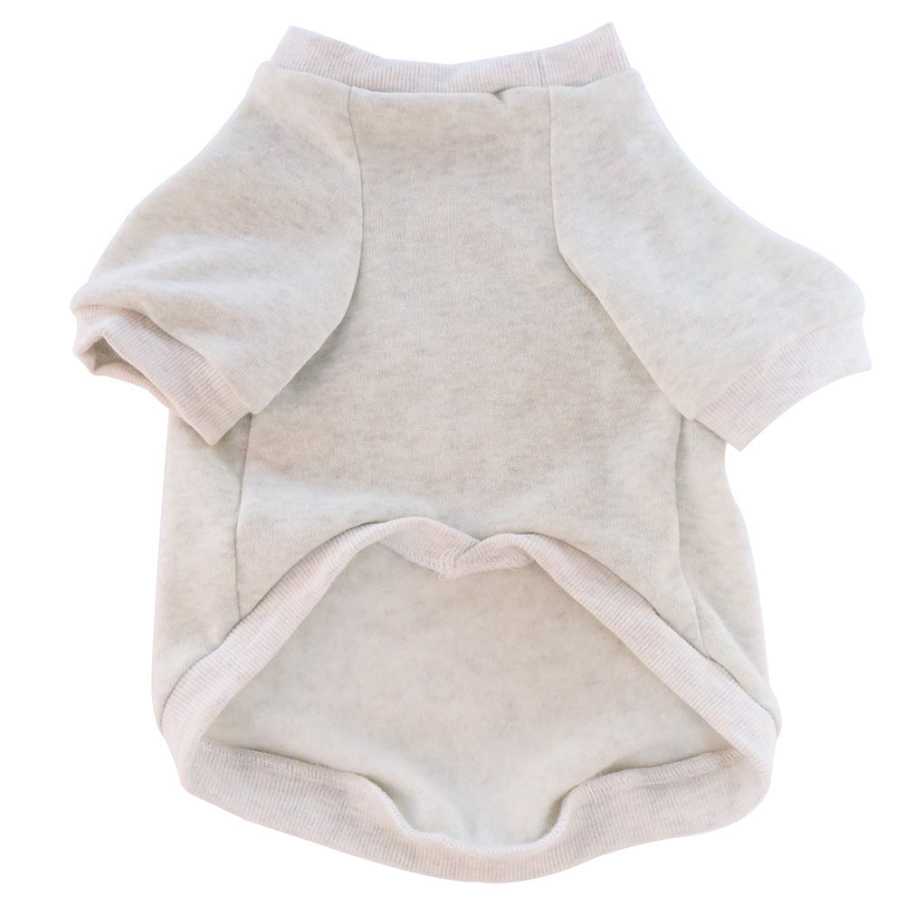 Pet Clothes Fleece-lined Thickened Solid Color Hoodie