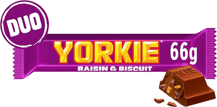 24 x Yorkie Raisin & Biscuit Schokoriegel im Doppelpack 66g