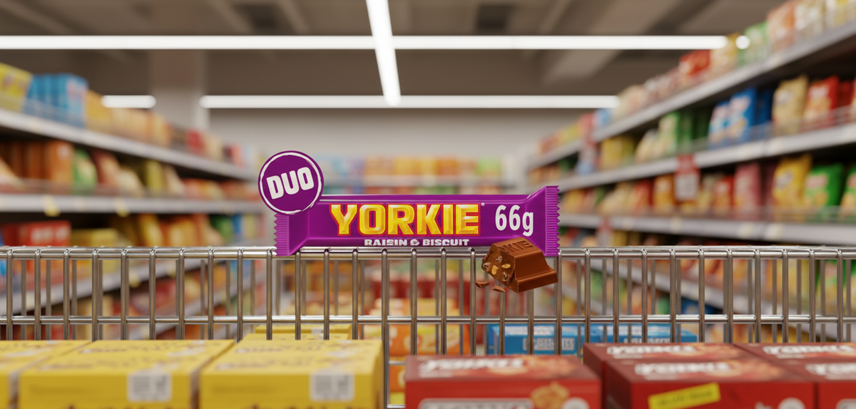 24 x Yorkie Raisin & Biscuit Schokoriegel im Doppelpack 66g
