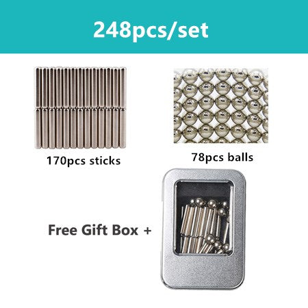 Magnet Rubik's Cube Magic Blocks Children Assembly Toys Educational Bucky Magnetic Rod Steel Ball Set Educational Toy