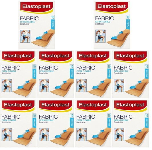10 x Elastoplast Tejido Extra Flexible Transpirable 10 Tiritas