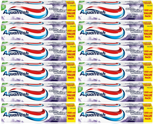 12 x Aquafresh Zahnpasta Active White 100ml