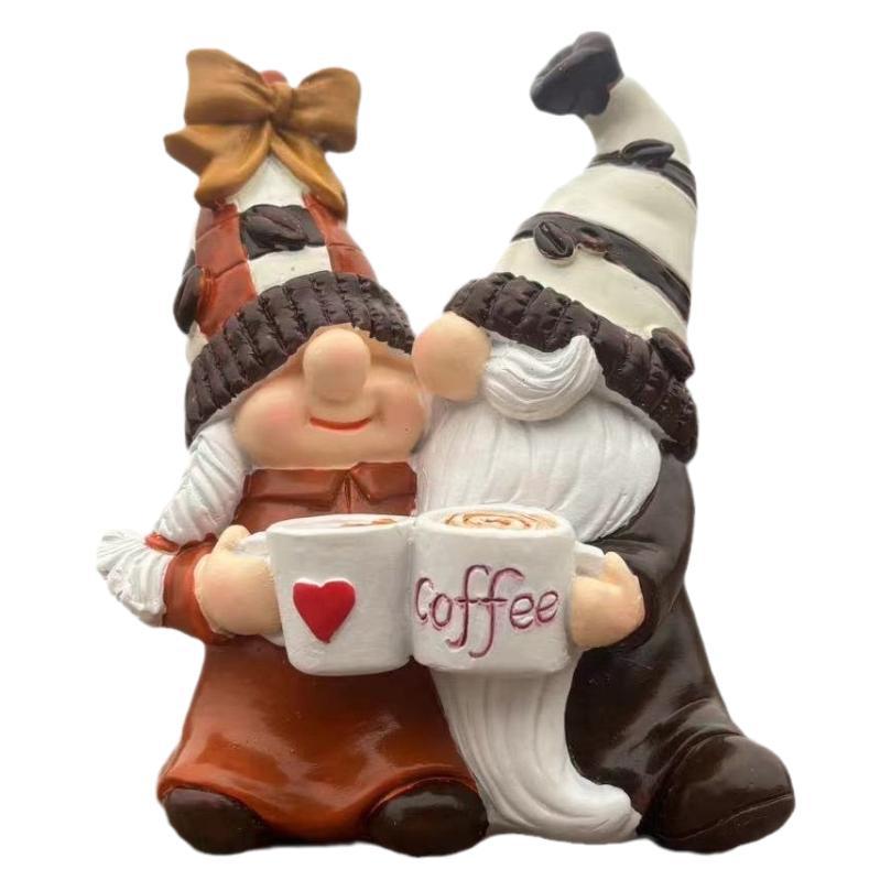 Valentine's Day Gift Coffee Double Dwarf Resin Craft Ornament