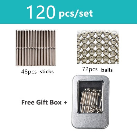 Magnet Rubik's Cube Magic Blocks Children Assembly Toys Educational Bucky Magnetic Rod Steel Ball Set Educational Toy