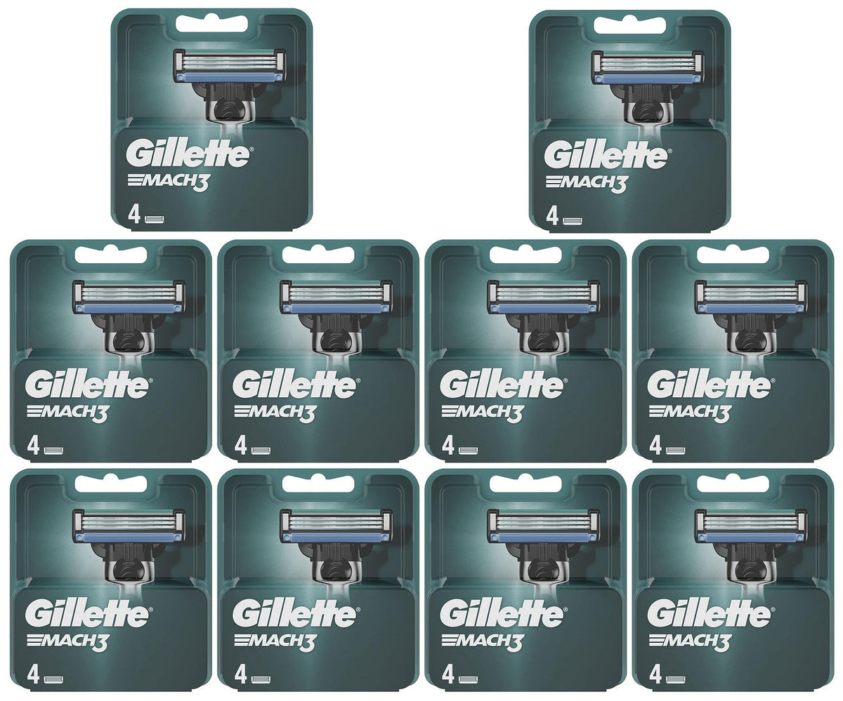 10 x Gillette Mach3 Rasierklingen Nachfüllpackung für Herren 4er Pack Rasierklingen