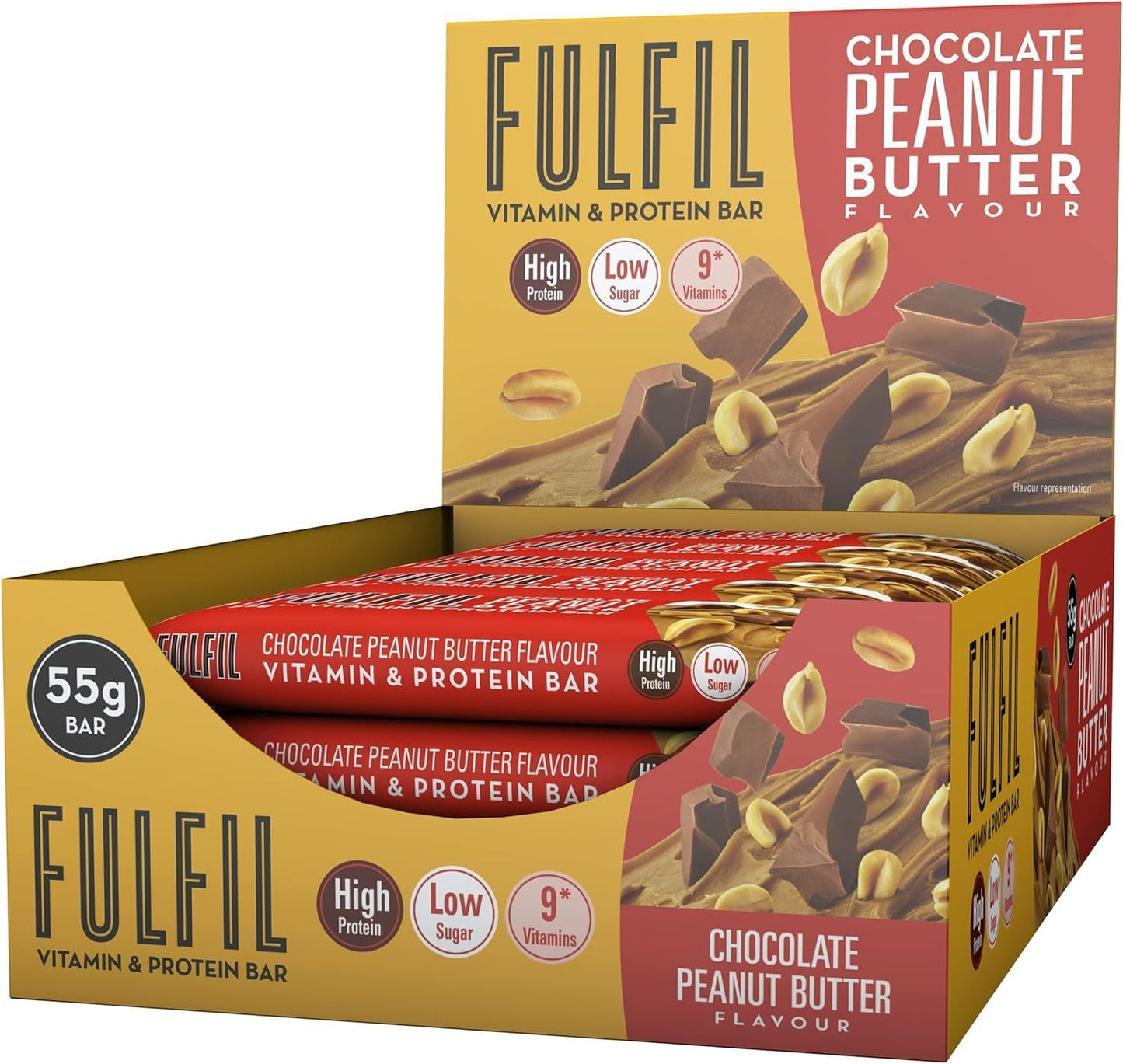 15 x Fulfil Erdnussbutter Vitamin & Proteinriegel 55g
