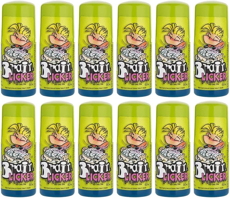 12 x Brain Licker Himbeer-Süßigkeiten-Getränk 60ml