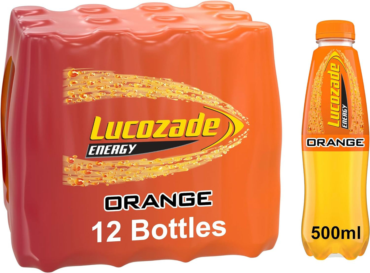 12 x Lucozade Energy Drink Orange 500ml