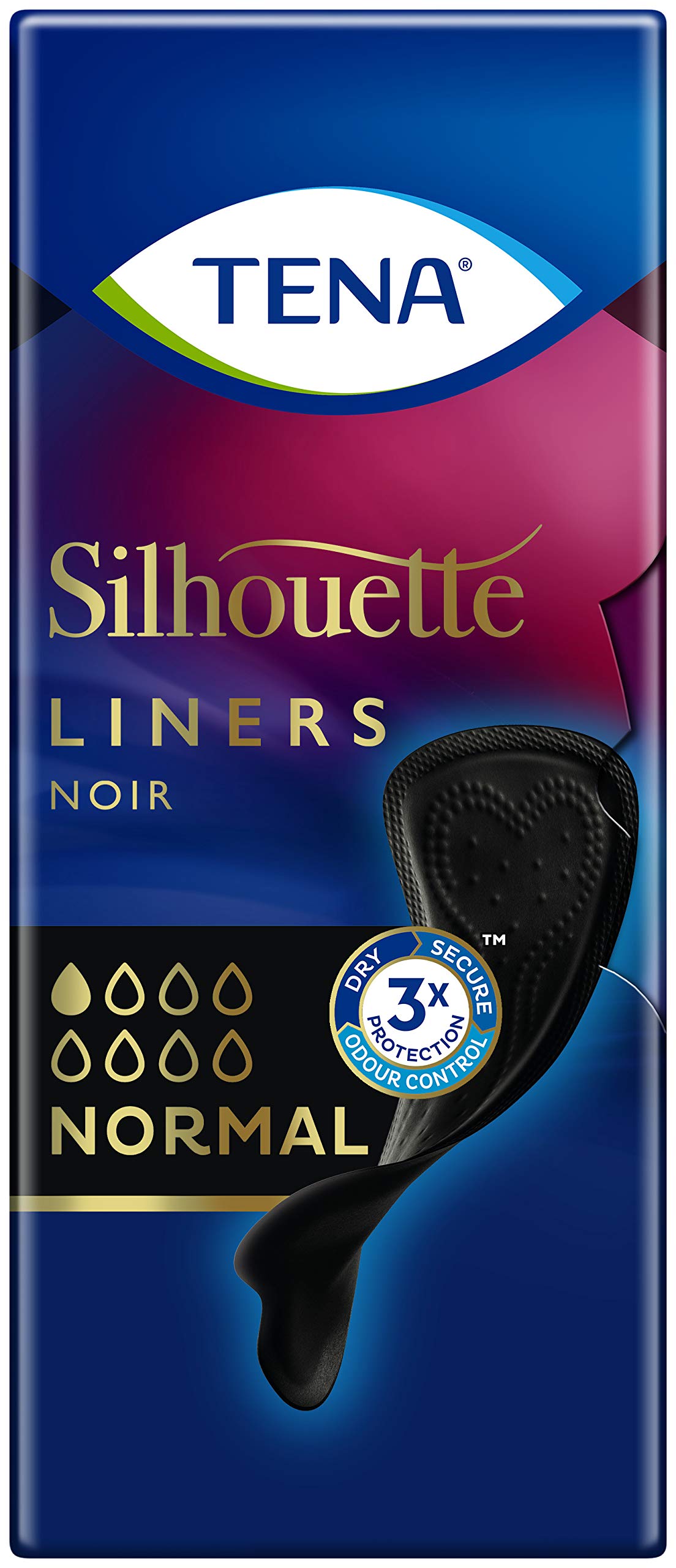 TENA Silhouette Liners Noir Normal, Pack of 26