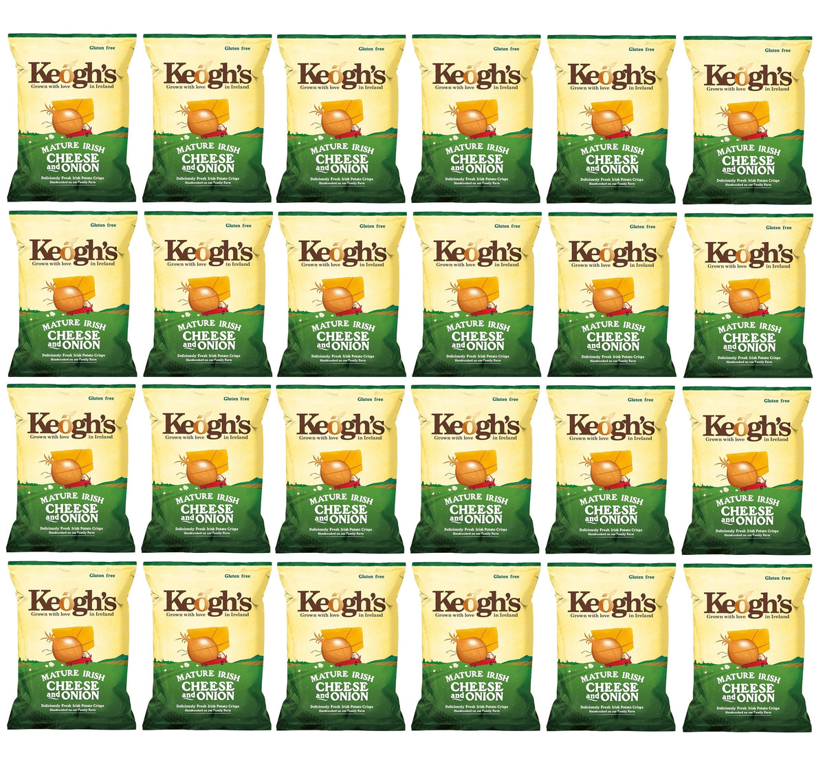 24 x Patatas Fritas Keoghs con sabor Queso y Cebolla 45g