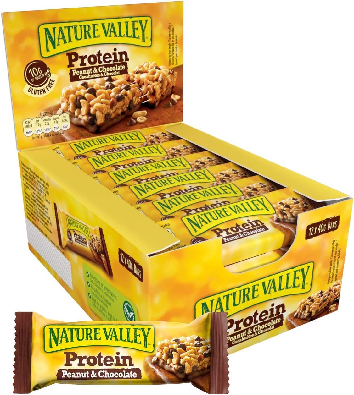 12 x barritas de proteínas cacahuete y chocolate Nature Valley 40G