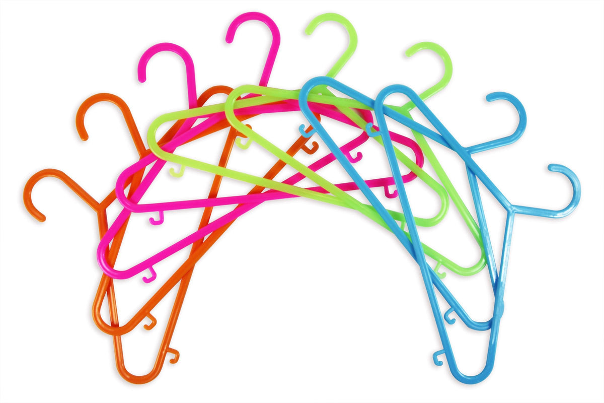 Royle Pack of 8 Kids Hangers 4 Bright Colours Baby Child Coloured Plastic Coat Clothes
