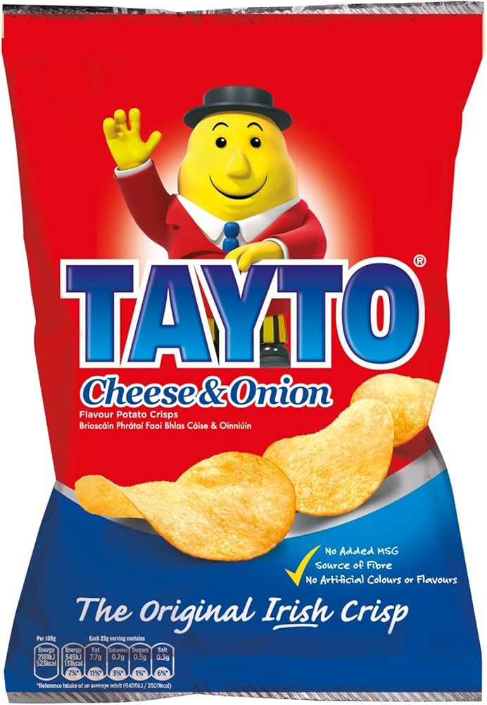 Tayto Cheese & Onion Chips | 36 x 25g Multipack (6 x 6er-Packs)