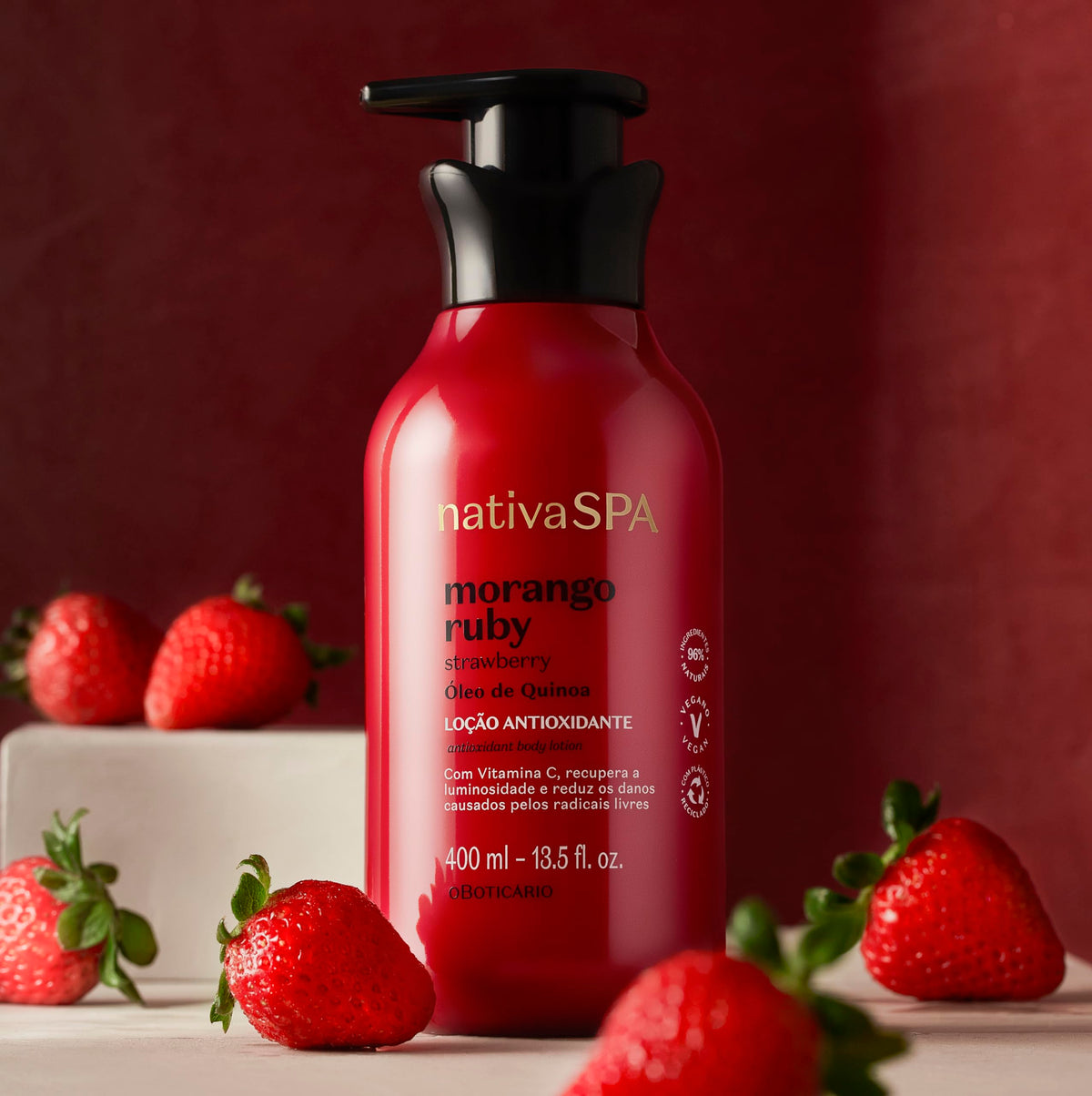 Loção Hidratante Morango Ruby Nativa SPA - 400ml