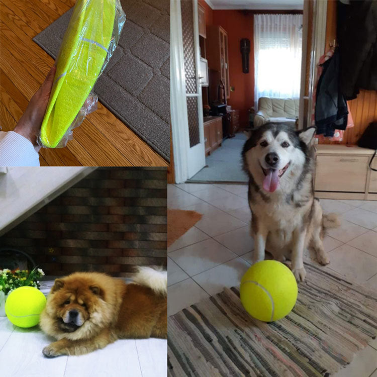 Tennis Pet Toy Inflatable Training Rubber Big Ball Elastic Ten Times Happy Corgi Golden Retriever