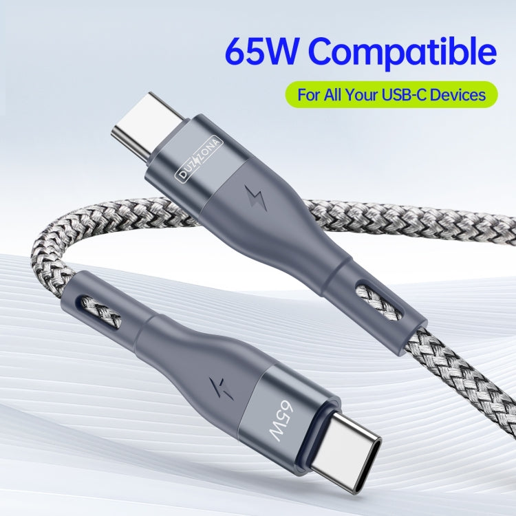 DUZZONA A2 PD 65W USB-C to USB-C Grey Fast Charging Data Cable 2m