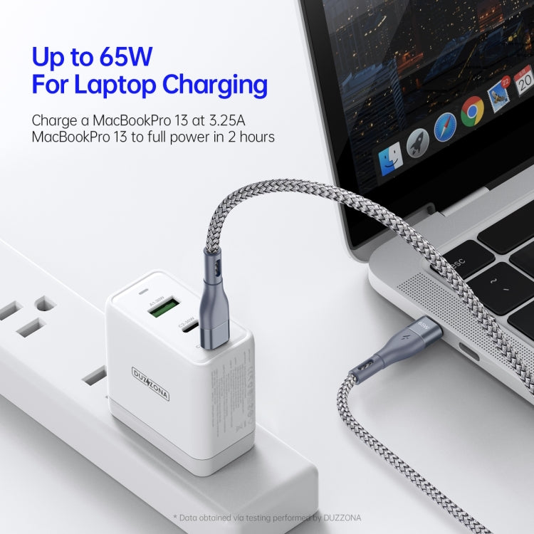 DUZZONA A2 PD 65W USB-C to USB-C Grey Fast Charging Data Cable 2m