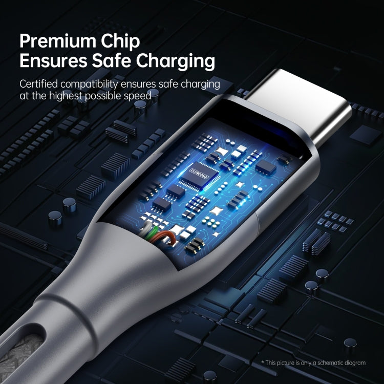 DUZZONA A2 PD 65W USB-C to USB-C Grey Fast Charging Data Cable 2m