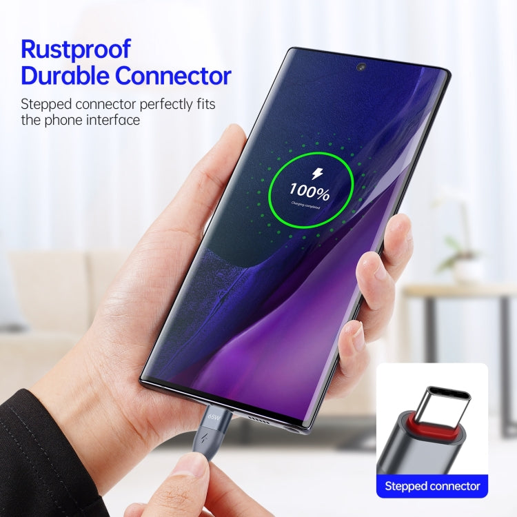 DUZZONA A2 PD 65W USB-C to USB-C Grey Fast Charging Data Cable 2m