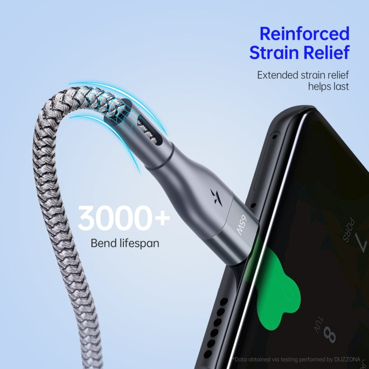 DUZZONA A2 PD 65W USB-C to USB-C Grey Fast Charging Data Cable 2m