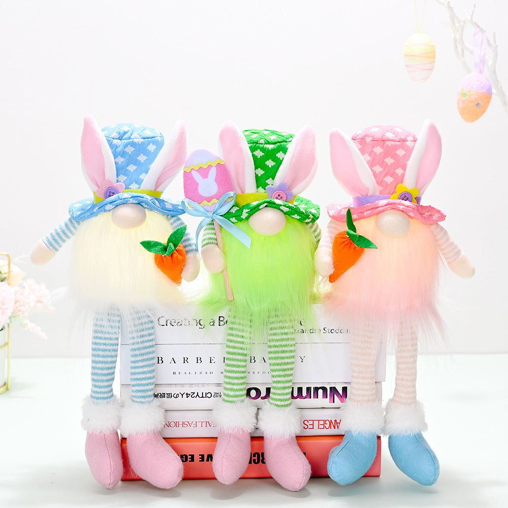 Long Legged Bunny With Easter Decorations And Lights
