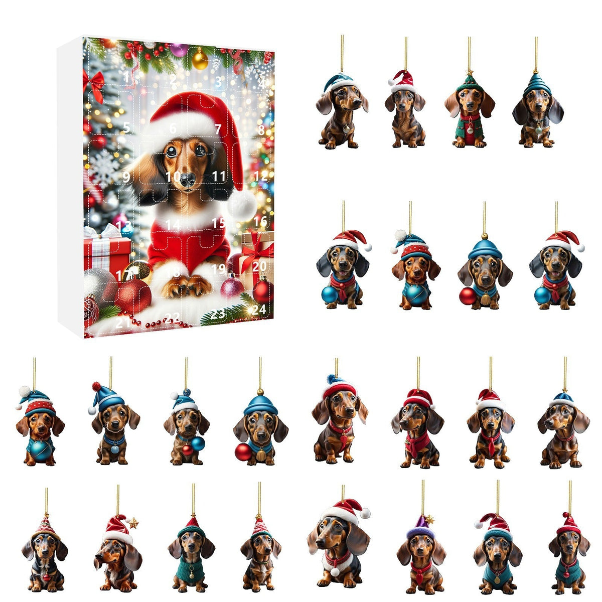 Christmas Countdown Pet Pendant Home Decoration